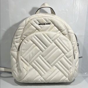 Michael Kors Ivory Quilted Backpack